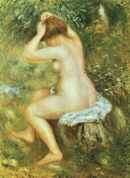 Pierre Renoir Baigneuse se Coiffant oil painting image